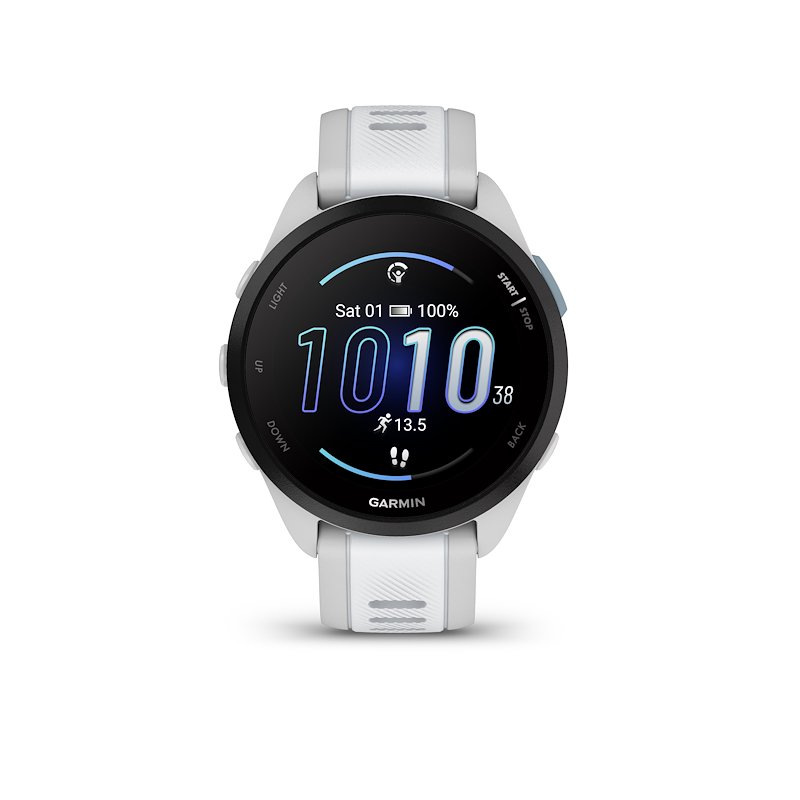 SMARTWATCH GARMIN Forerunner 165, Durata batteria 264 h, Scocca in Polimero fibro-rinforzato, Touchscreen, Compatibile con iOS, Android, Mist Grey/Whitestone