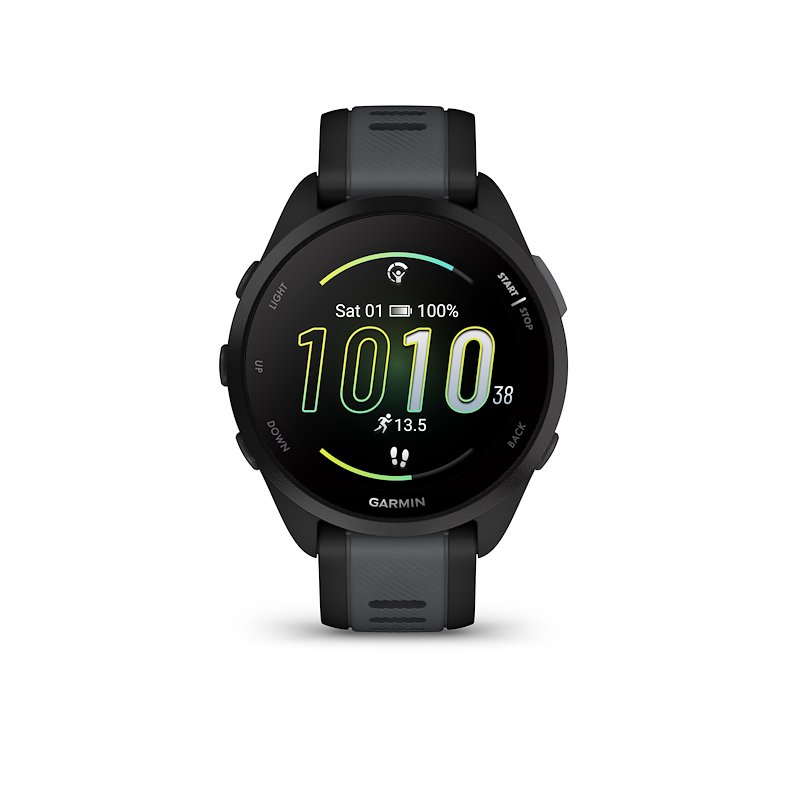 SMARTWATCH GARMIN Forerunner 165, Durata batteria 264 h, Scocca in Polimero fibro-rinforzato, Touchscreen, Compatibile con iOS, Android, Black/Slate Grey
