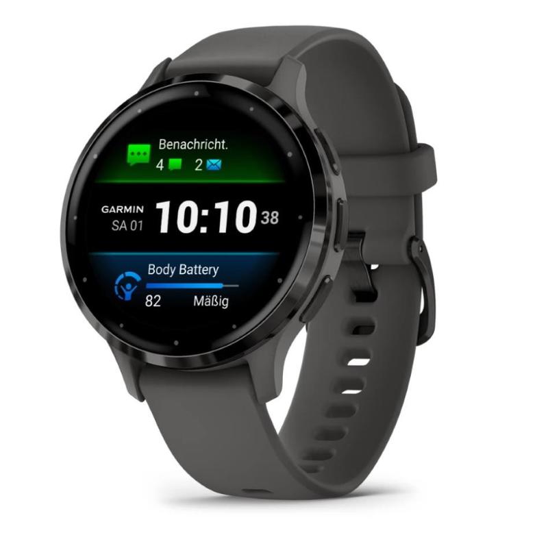 SMARTWATCH GARMIN Venu 3S, Durata batteria 240 h, Touchscreen, Compatibile con iOS, Android, Nero/Ardesia