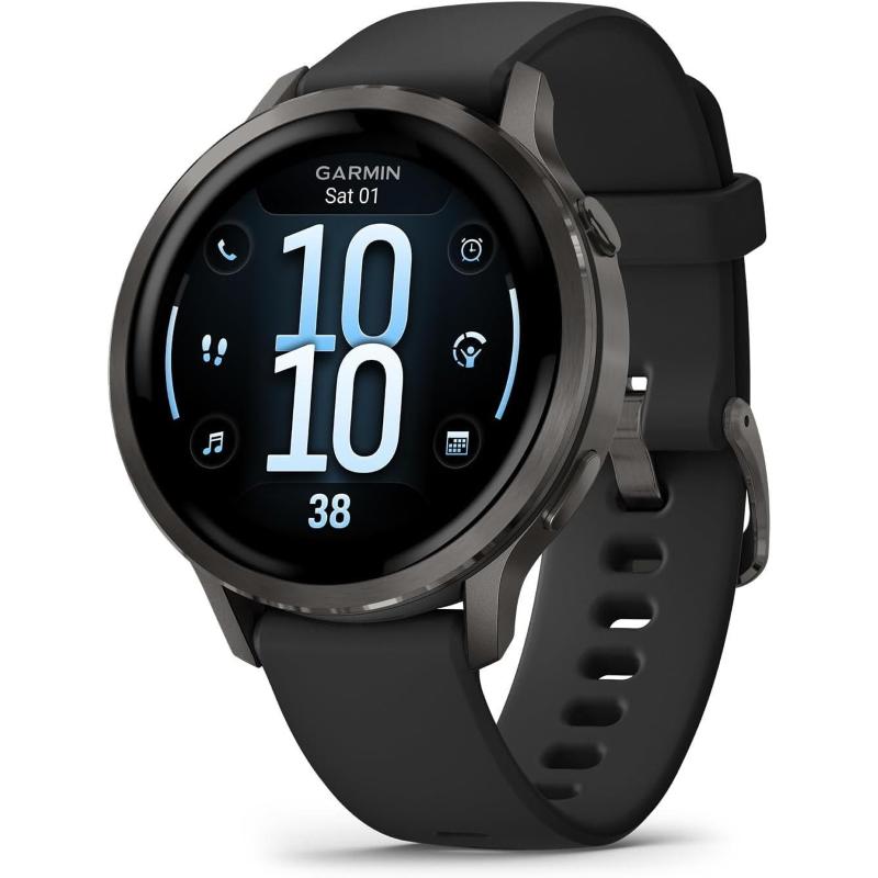 SMARTWATCH GARMIN VENU 4 41MM, Durata batteria 240 h, Scocca in Acciaio inossidabile e fiber-reinforced polymer, Touchscreen, Compatibile con iOS, Android, Nero/Ardesia