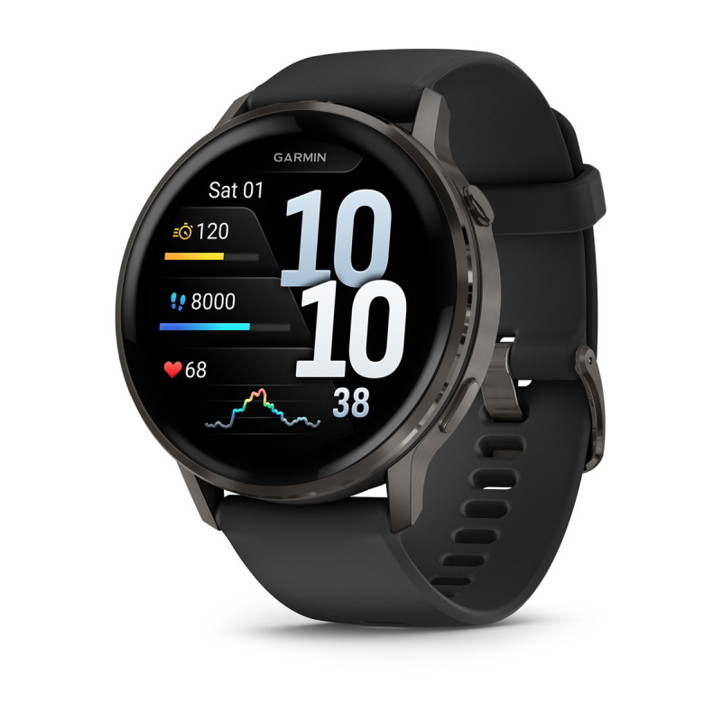 SMARTWATCH GARMIN VENU 4 45MM, Display da 1,4 ", Touchscreen, 8 GB, Bluetooth, Modulo GPS integrato, Waterproof, Ardesia / Nero
