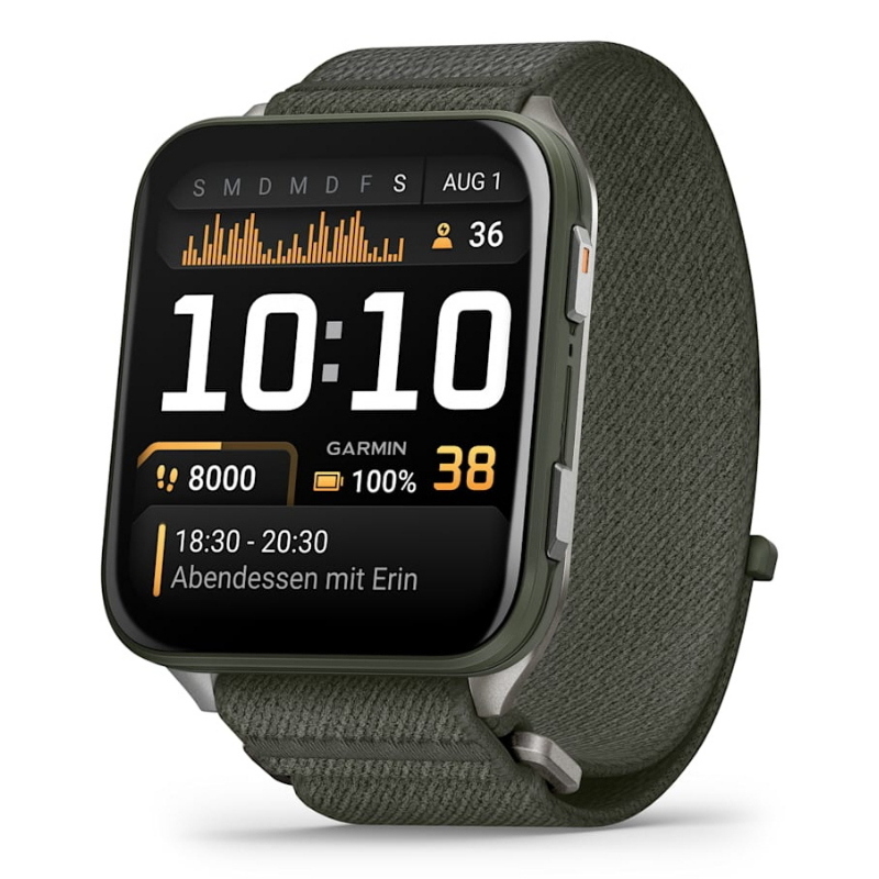 SMARTWATCH GARMIN Venu X1, Display da 2 ", Touchscreen, 32 GB, Bluetooth, Modulo GPS integrato, Waterproof, Verde / Muschio