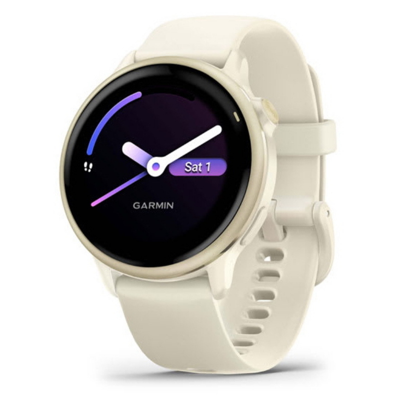 SMARTWATCH GARMIN VIVOACTIVE 6, Display da 1,2 ", Touchscreen, 8 GB, Bluetooth, Modulo GPS integrato, Waterproof, Oro / Avorio