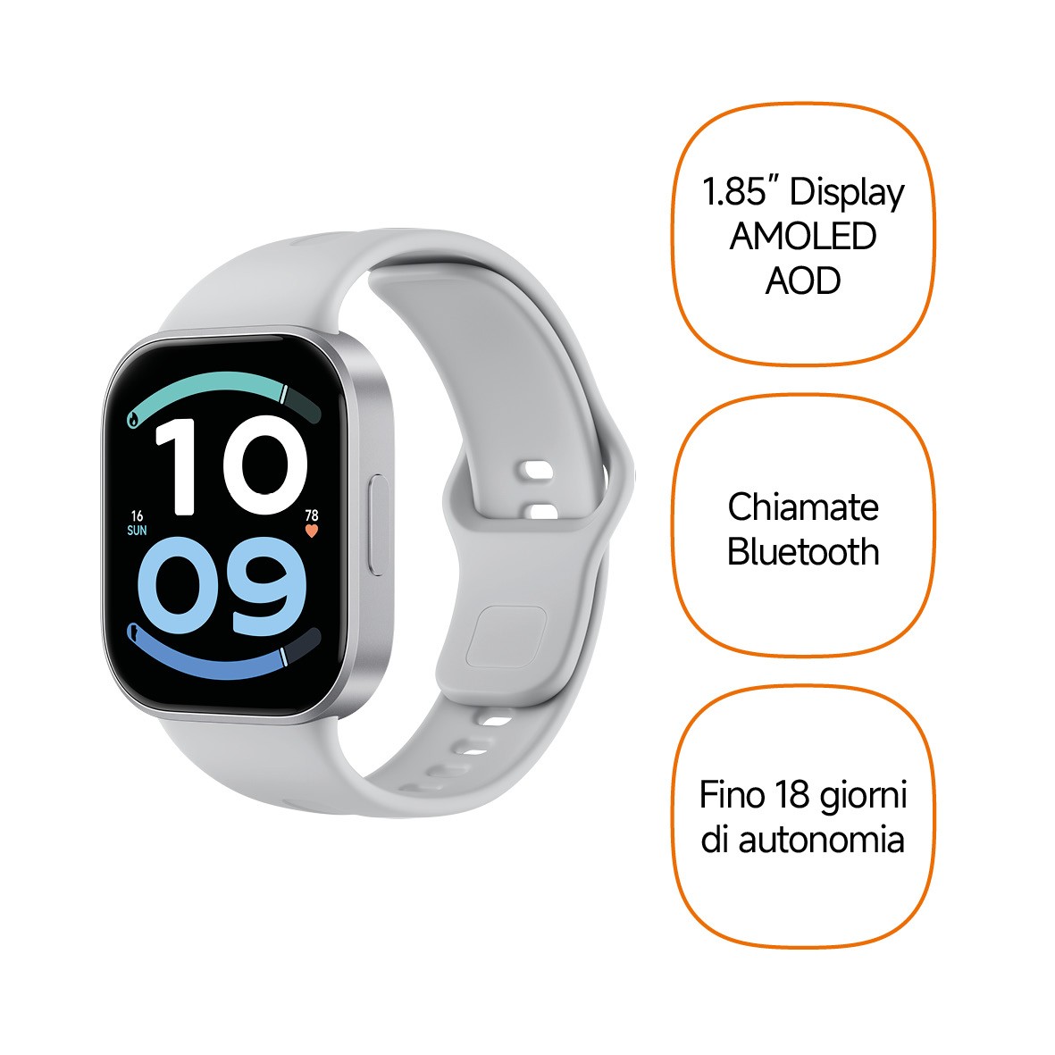 SMARTWATCH XIAOMI REDMI Watch 6 Active, Display da 1,85 ", Touchscreen, Bluetooth 5.3, Waterproof, Matte Silver