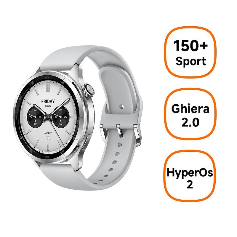 SMARTWATCH XIAOMI Watch S4, Display da 1,43 ", Touchscreen, Bluetooth 5.3, Modulo GPS integrato, Waterproof, Silver