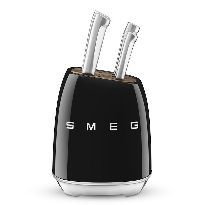 Smeg Ceppo Portacoltelli con set coltelli 50's Style Kbsf02bl Nero Lucido