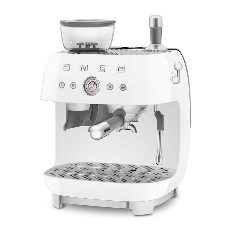 SMEG EGF03WHEU, Compatibile con Grani e macinato, Pressione pompa 15 bar, Potenza 1650 W, Serbatoio acqua 2,4 l