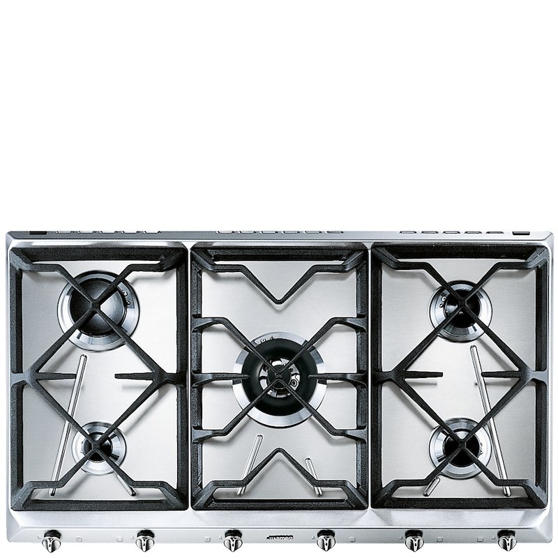 Smeg - Piano Cottura A Gas Srv596gh5 5 Fuochi 88,5cm-inox