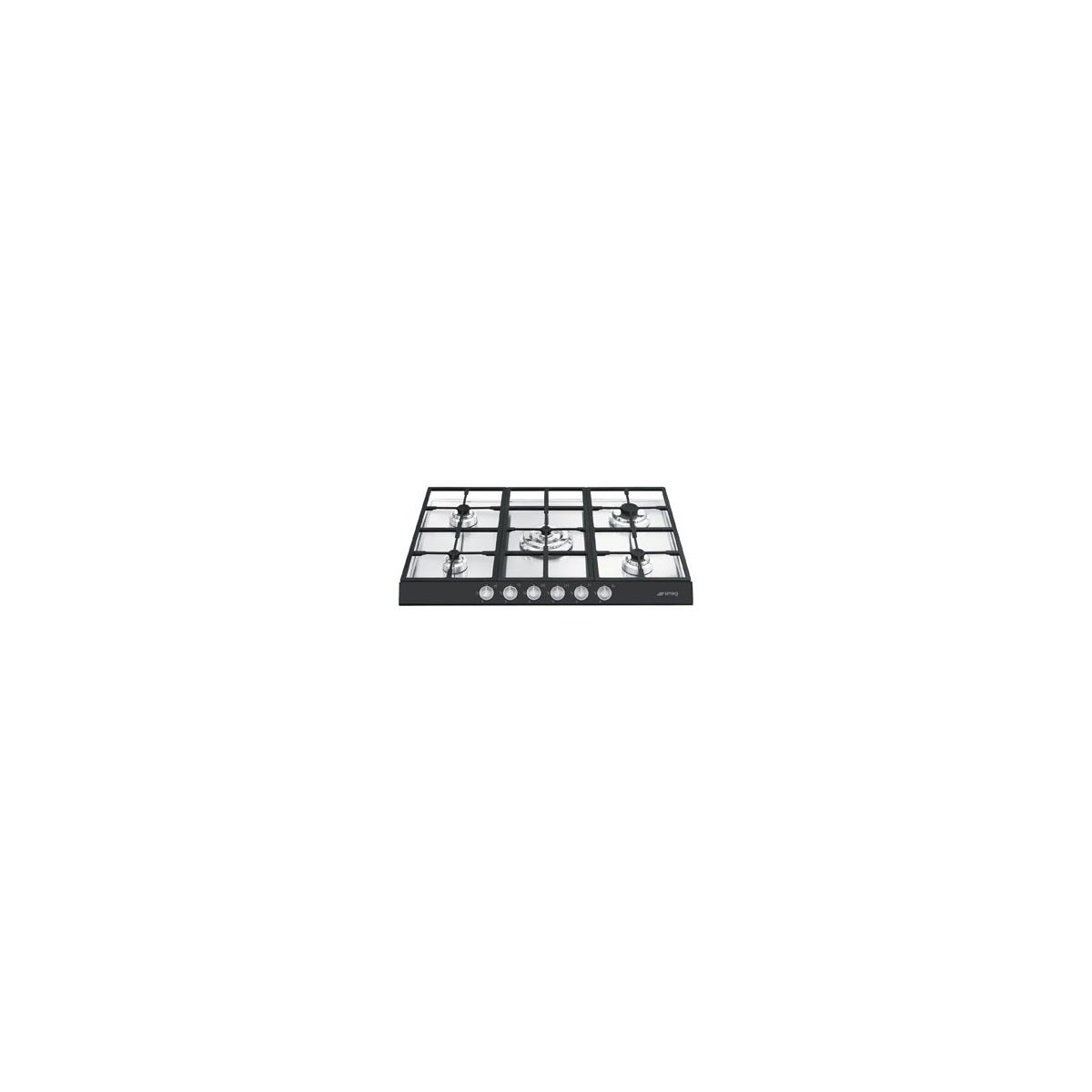 Smeg Pts726ne5 Piano Cottura Nero Da Incasso Gas 5 Fornelli