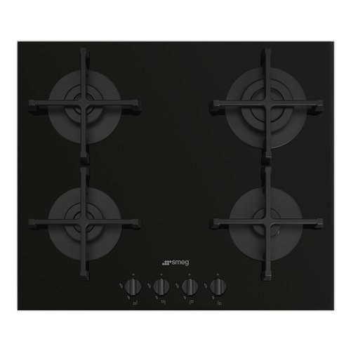 SMEG PV264B PIANO COTTURA GAS, 4 zone di cottura, dimensioni: L 60 cm, P 51 Nero