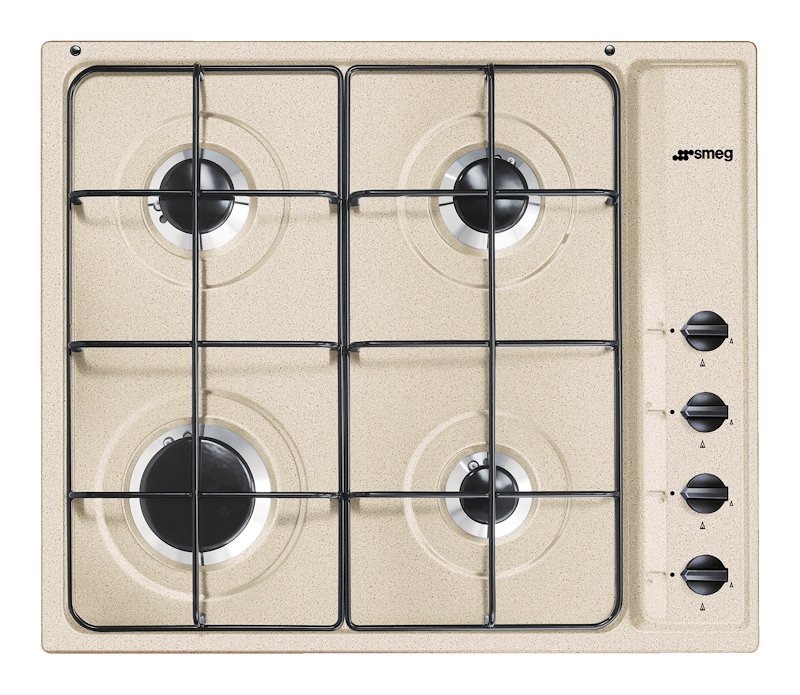 SMEG S64SAV2 PIANO COTTURA GAS, 4 zone di cottura, dimensioni: L 58,5 cm, P 50 piano in Smaltato, Avena