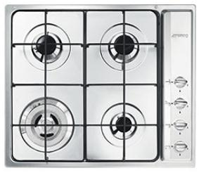 Smeg - Sr64s Piano Cottura Acciaio Inossidabile Da Incasso Gas 4 Fornelli