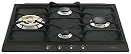 SMEG SR764AO PIANO COTTURA GAS, 4 zone di cottura, dimensioni: L 60 cm, P 50 piano in Smaltato, Antracite
