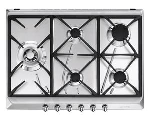 Smeg - Srv575gh5. Colore Del Prodotto: Acciaio Inox, Posizionamento Dell'apparecchio: Da Incasso, Dimensione Della Larghezza Del Piano Cottura: 70 Cm. Bruciatore Piccolo: 1100 W, Bruciatore Medio: 17...