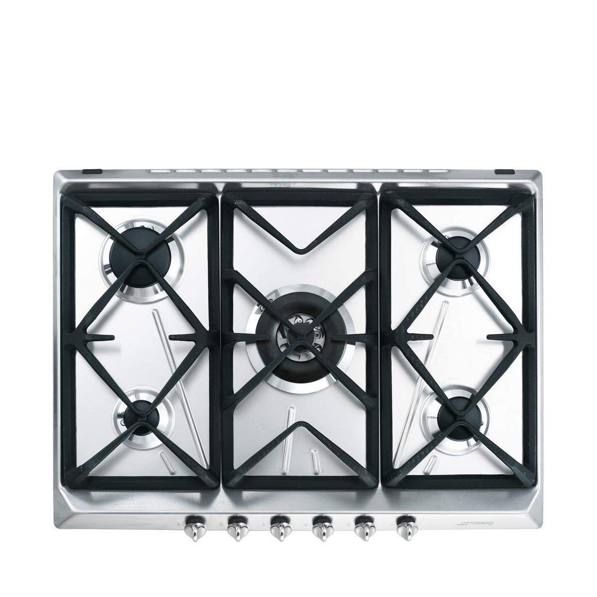 Smeg - Srv576gh5. Colore Del Prodotto: Acciaio Inox, Posizionamento Dell'apparecchio: Da Incasso, Dimensione Della Larghezza Del Piano Cottura: 70 Cm. Bruciatore Piccolo: 1050 W, Bruciatore Medio: 16...