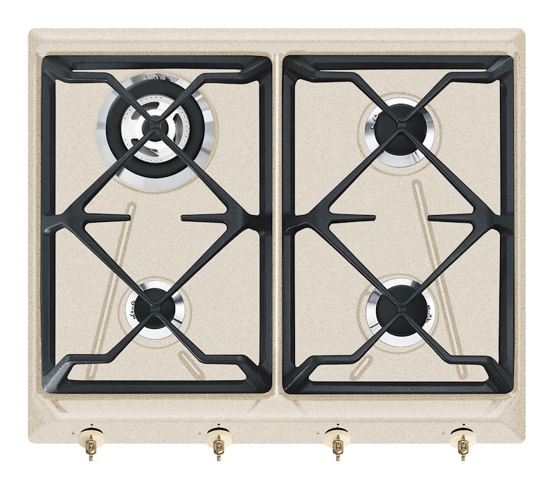 SMEG SRV864AVOGH2 PIANO COTTURA GAS, 4 zone di cottura, dimensioni: L 59,5 cm, P 50 piano in Smaltato, Avena