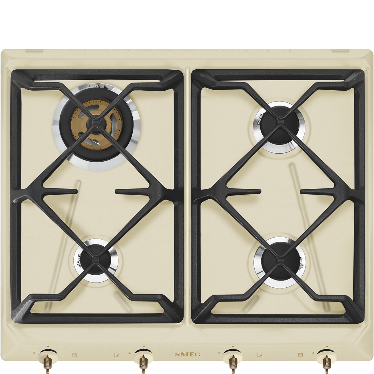 Smeg Srv864pogh Piano Cottura Da Incasso 60cm 4 Fuochi A Gas Colore Panna
