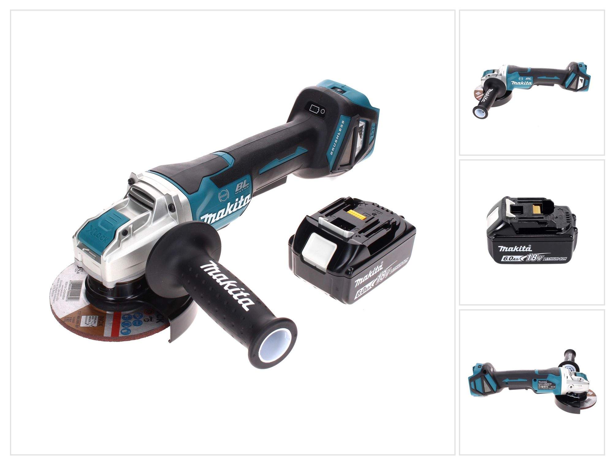 Smerigliatrice Angolare A Batteria Makita Dga 519 G1 18 V 125 Mm Brushless X-lock + 1 Batteria Da 6,0 Ah - Senza Caricabatterie Smerigliatrice Angolare A Batteria Makita Dga 519 G1 18 V 125 Mm Brushless X-lock + 1 Batteria Da 6,0 Ah - Senza Caricabatterie