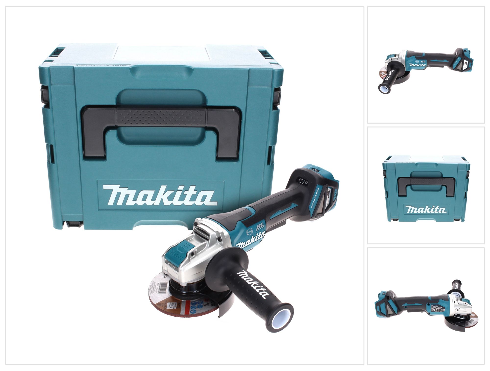 Smerigliatrice Angolare A Batteria Makita Dga 519 Zj 18 V 125 Mm Brushless X-lock Solo + Makpac - Senza Batteria, Senza Caricabatterie Smerigliatrice Angolare A Batteria Makita Dga 519 Zj 18 V 125 Mm Brushless X-lock Solo + Makpac - Senza Batteria, Senza Caricabatterie