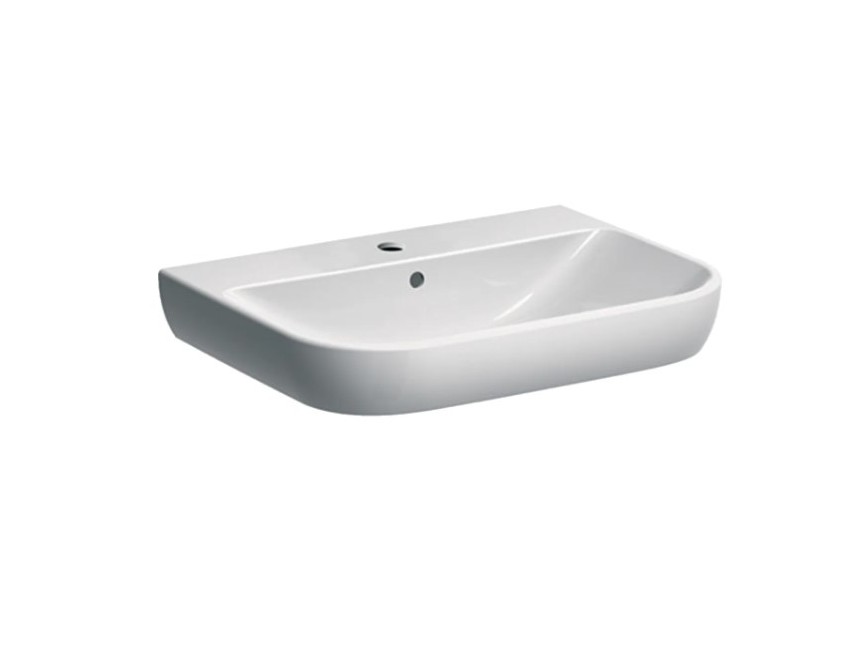 Smyle - Lavabo 65x48 Cm, Con Troppopieno, Foro Per Miscelatore, Bianco 500.230.01.1 - Geberit Smyle - Lavabo 65x48 Cm, Con Troppopieno, Foro Per Miscelatore, Bianco 500.230.01.1 - Geberit