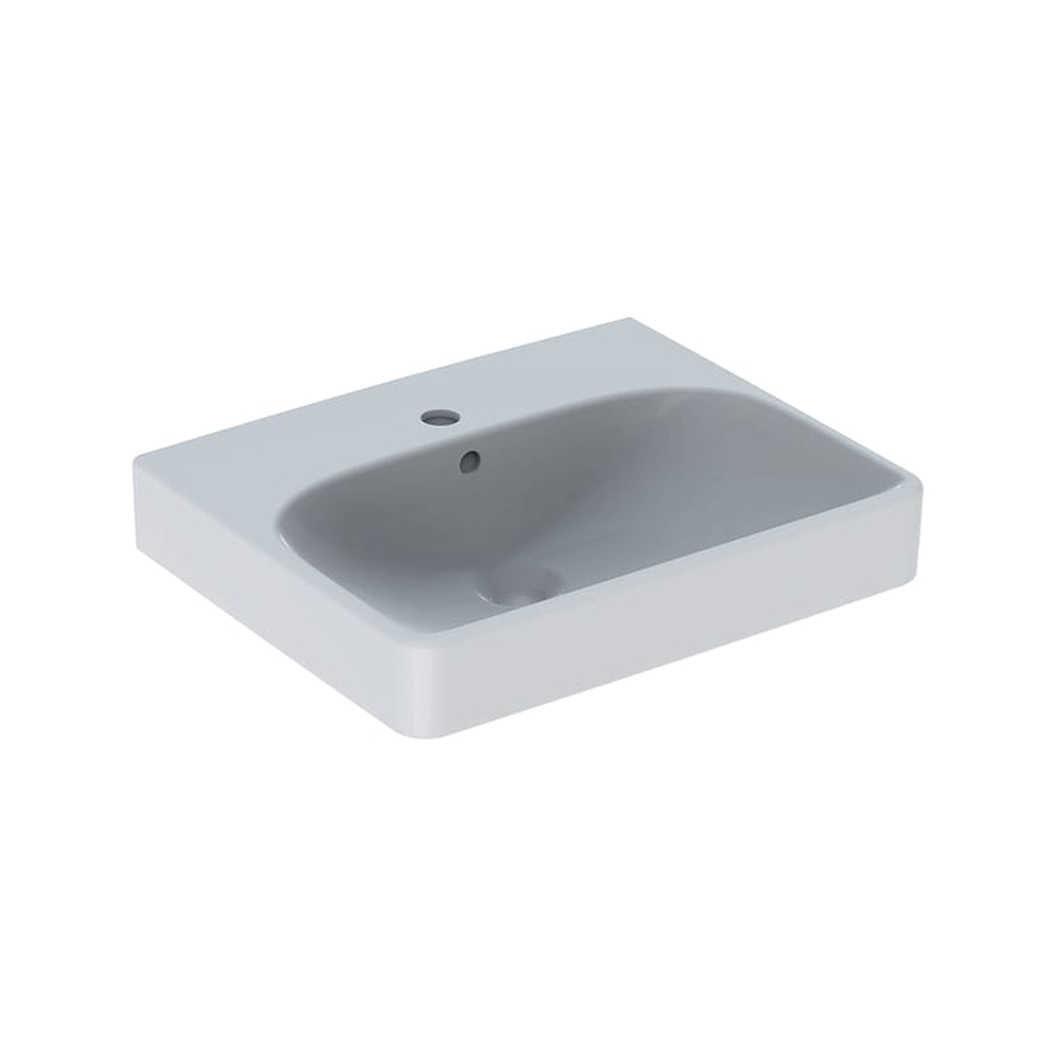 Smyle Square - Lavabo 50x41 Cm, Con Troppopieno, Foro Per Miscelatore, Bianco 500.256.01.1 - Geberit Smyle Square - Lavabo 50x41 Cm, Con Troppopieno, Foro Per Miscelatore, Bianco 500.256.01.1 - Geberit