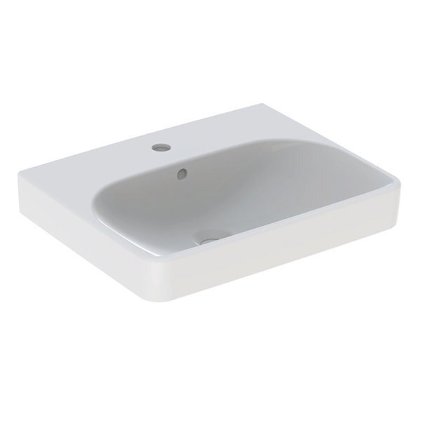 Smyle Square Lavabo 55 Cm. Monoforo In Vetrochina Bianco 500.259.01.1 - Geberit