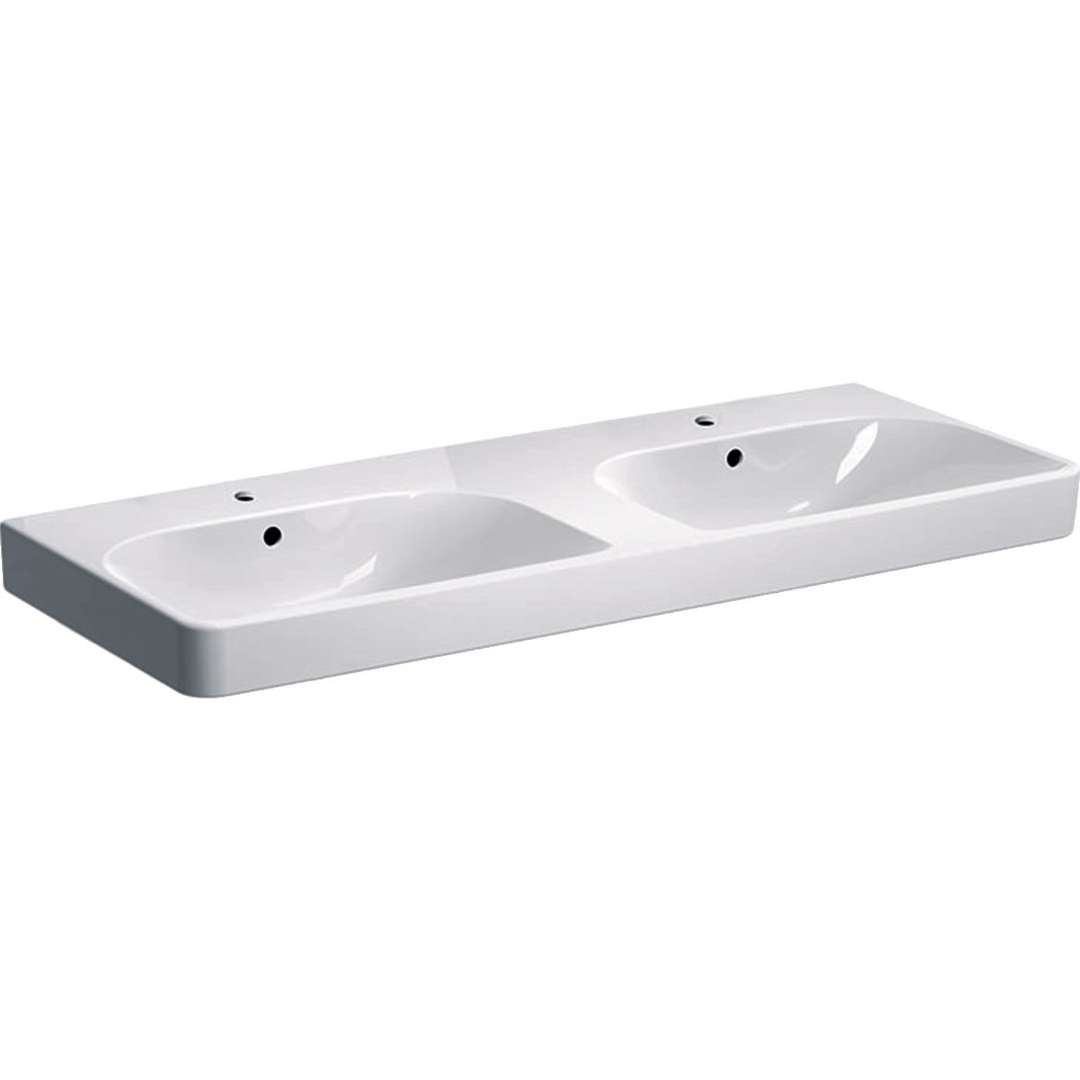 Smyle Square Lavabo Double 500223, 120x48cm, Avec Trou - Geberit Smyle Square Lavabo Double 500223, 120x48cm, Avec Trou - Geberit