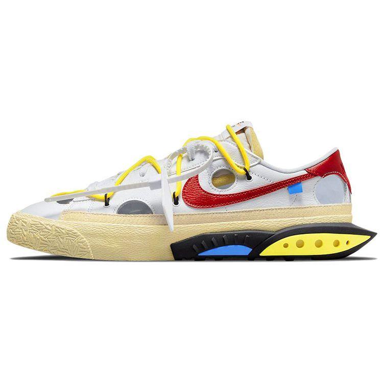 Sneakers Unisex Off-White x Nike Blazer Low Bianco Rosso Universitario DH7863-100 37.5 beige