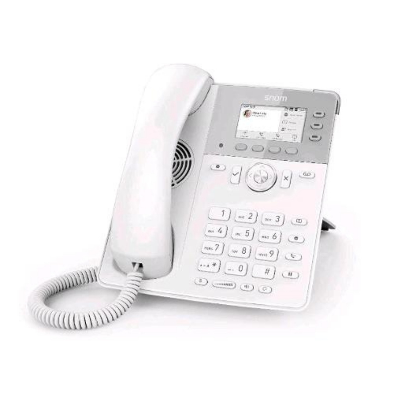 Snom d717 telefono fisso ip con 6 account sip display a colori porta usb attaco cuffia 2 porte gigabit lan white