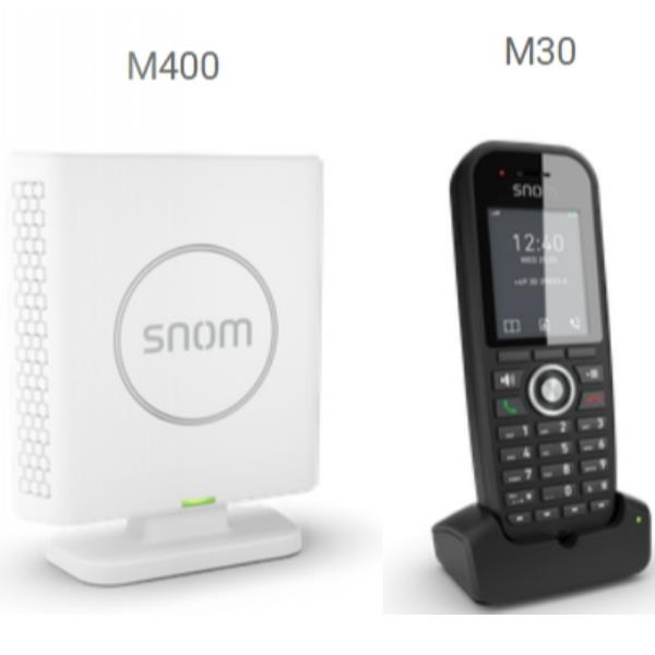 Snom M400 Base Station + M30 Handset Package M430 Dect Bundle Double-Cell Up To 10 Parallel Calls Repeater Support M6 00004589