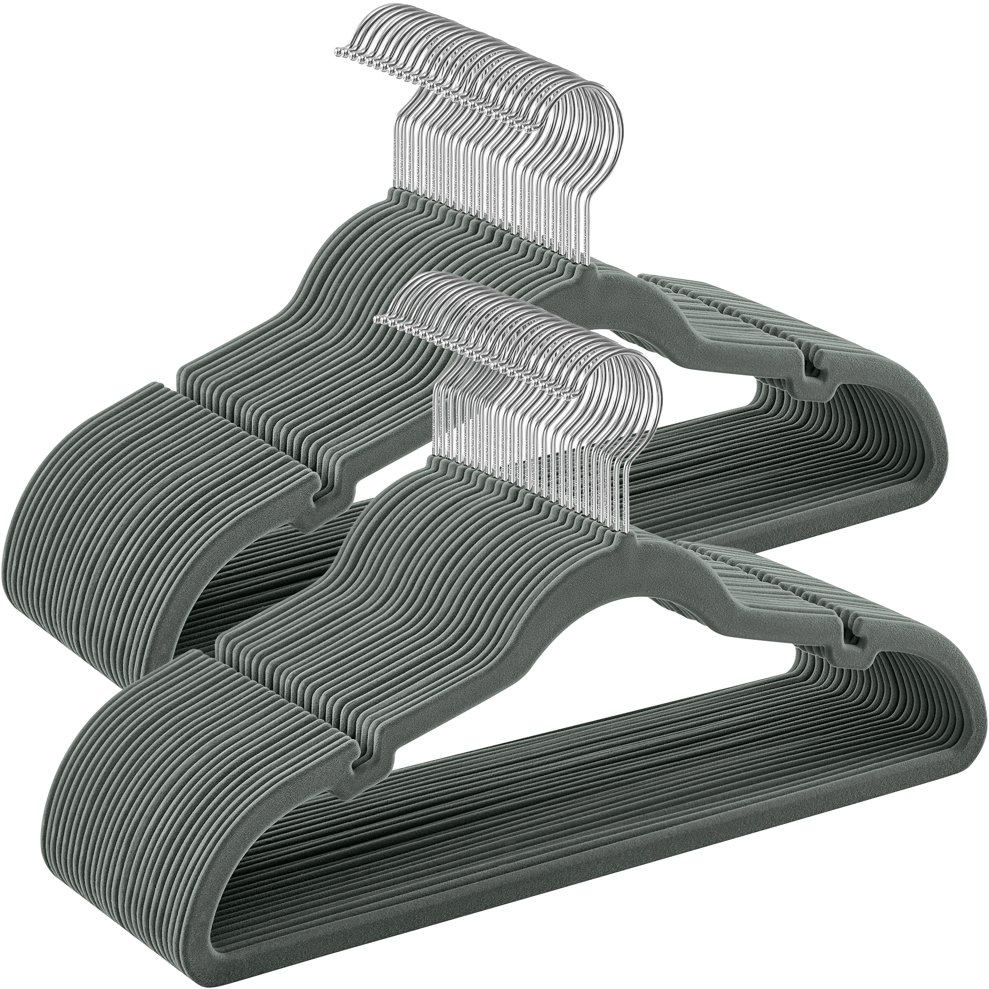 SONGMICS Appendini in Velluto, Set da 50 Pezzi, Antiscivolo, Fessure per Spalle, Barra per Pantaloni, Gancio Rotante a 360° ° , Spessore 0,6 cm, Lunghezza 43 cm, Grigio/Nero classico/Rosa SONGMICS Appendini in Velluto, Set da 50 Pezzi, Antiscivolo, Fessure per Spalle, Barra per Pantaloni, Gancio Rotante a 360° ° , Spessore 0,6 cm, Lunghezza 43 cm, Grigio/Nero classico/Rosa