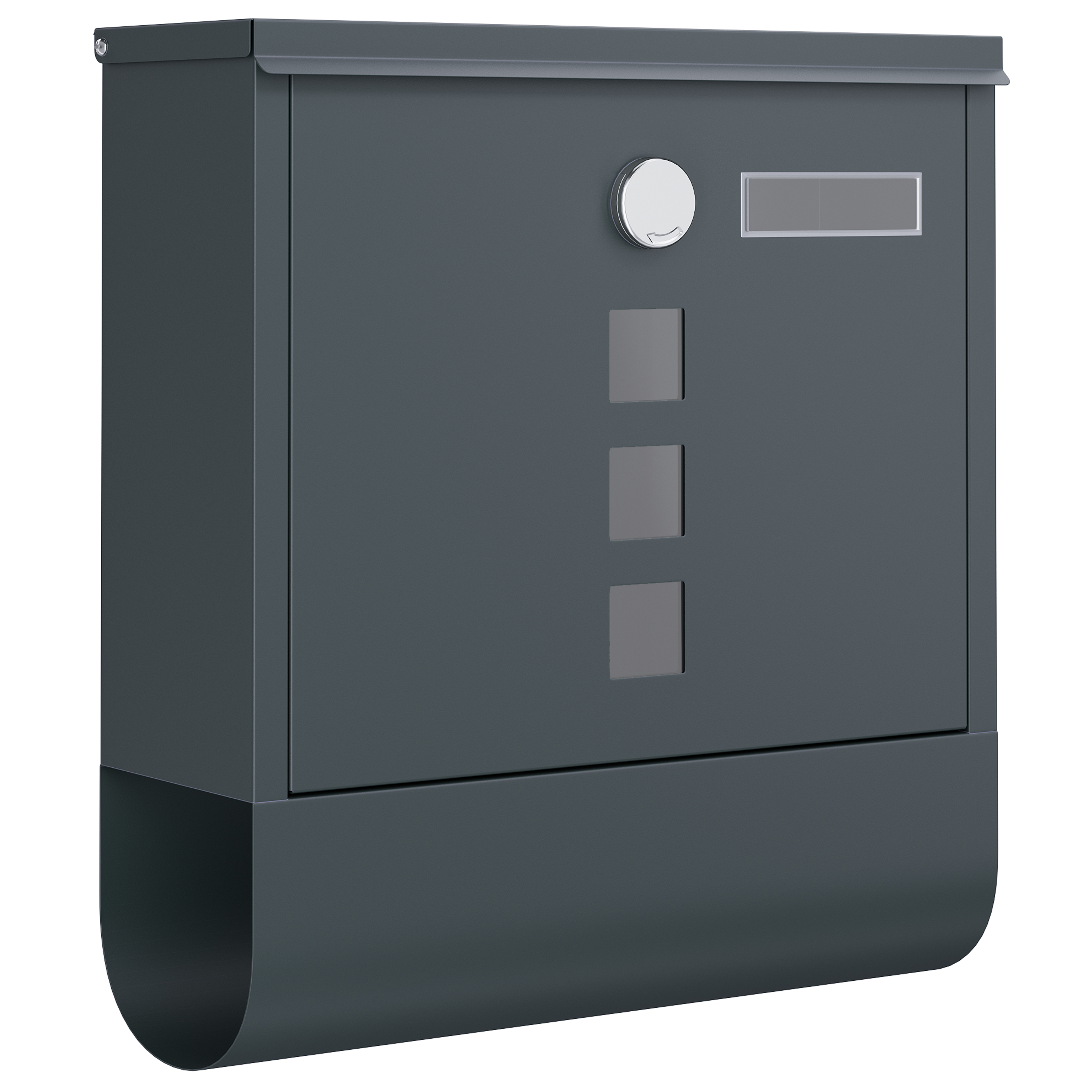 SONGMICS Cassetta Postale, Cassetta Postale, Serratura con Cilindro in Rame e Coperchio Rotante, Targa di Identificazione, Porta Giornali, Facile da Montare, 10 x 30,8 x 33,8 cm, Grigio