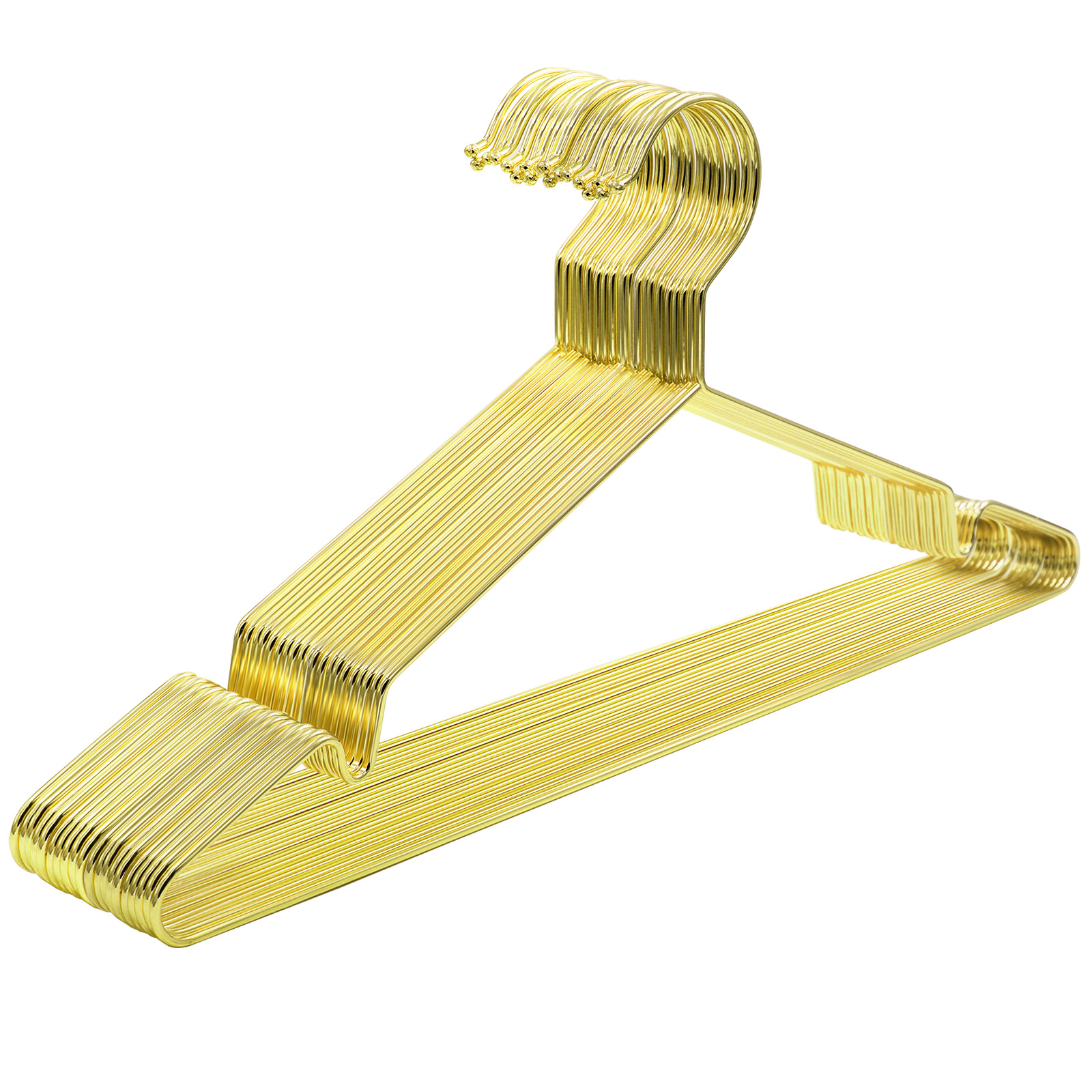 SONGMICS Confezione da 20 grucce per abiti in metallo, cromate, resistenti alla corrosione, salvaspazio, durevoli, 42 cm, oro/oro rosa