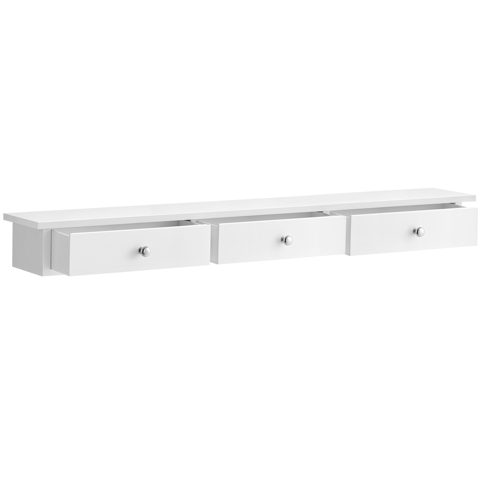 SONGMICS LWS085W01 - Mensola da Parete Sospesa con 3 Cassetti, Mobiletto Portaoggetti, 80 x 15 x 10 cm, per Ingresso, Soggiorno, Camera da Letto, Cucina, Vernice Lucida, Bianco SONGMICS LWS085W01 - Mensola da Parete Sospesa con 3 Cassetti, Mobiletto Portaoggetti, 80 x 15 x 10 cm, per Ingresso, Soggiorno, Camera da Letto, Cucina, Vernice Lucida, Bianco