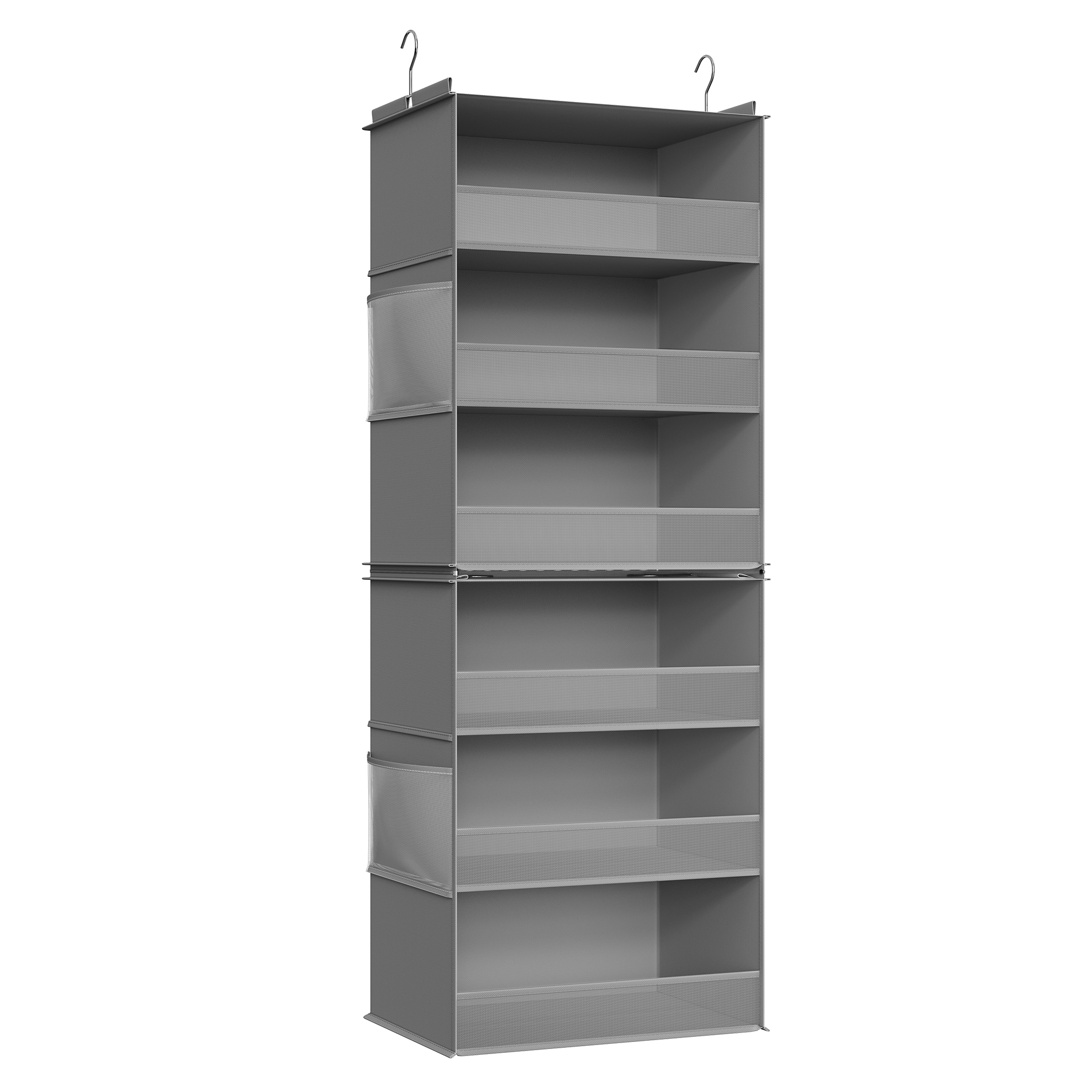 SONGMICS Organizer da Appendere, Organizer per Armadio, Scaffale Divisibile, Soluzione Salvaspazio Pieghevole, Ganci in Metallo e Supporto in Bambù, Grigio Tostato/Bianco Nuvola SONGMICS Organizer da Appendere, Organizer per Armadio, Scaffale Divisibile, Soluzione Salvaspazio Pieghevole, Ganci in Metallo e Supporto in Bambù, Grigio Tostato/Bianco Nuvola