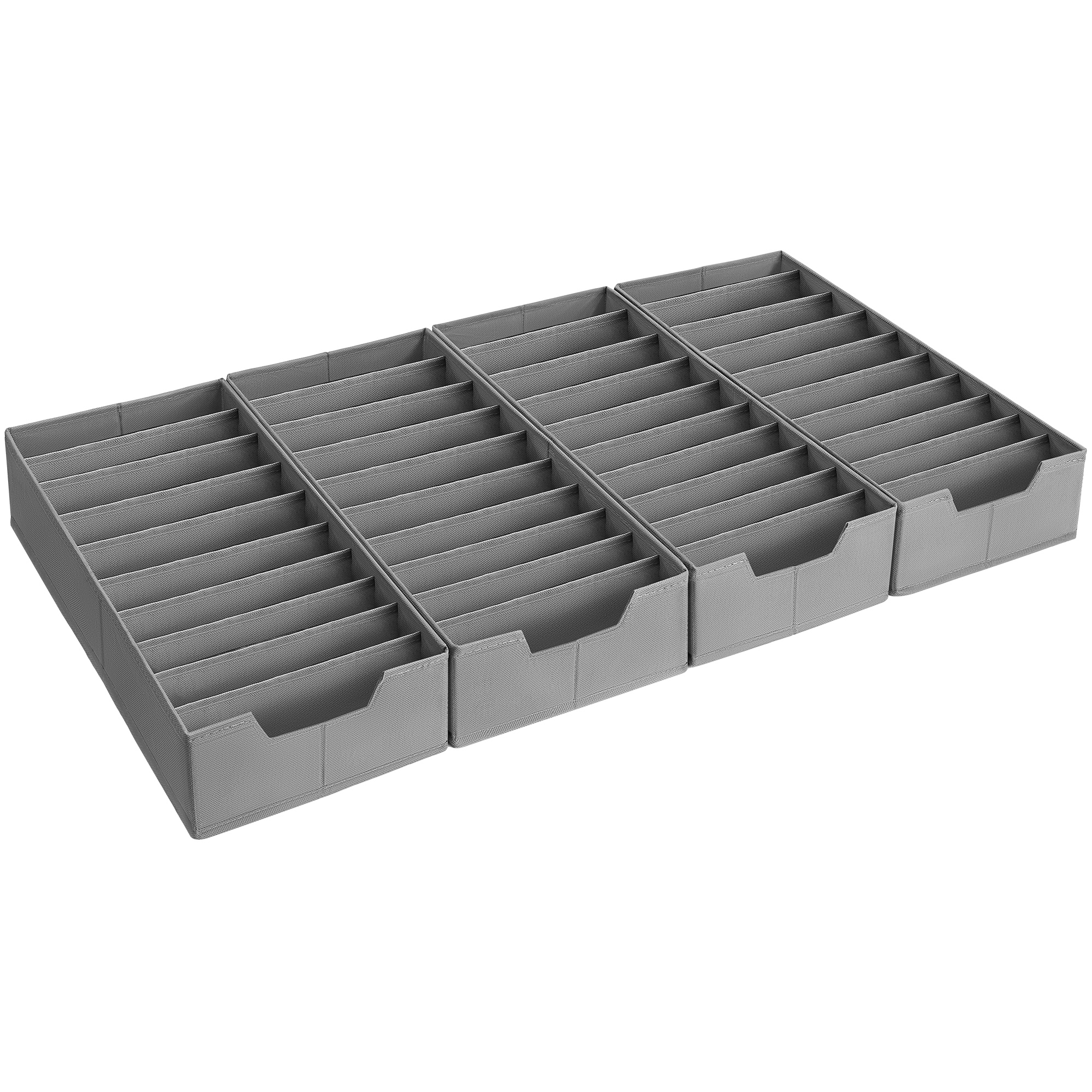 SONGMICS Set di 4 Organizer per Cassetti Intimo, per Cassettiere IKEA PAX, con Divisori, Pieghevoli, Armadio, 50 x 22 x 10 cm, per Calzini, Grigio Tortora SONGMICS Set di 4 Organizer per Cassetti Intimo, per Cassettiere IKEA PAX, con Divisori, Pieghevoli, Armadio, 50 x 22 x 10 cm, per Calzini, Grigio Tortora