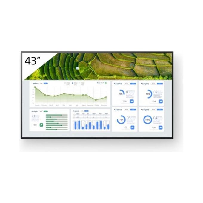 Sony FW-43BZ30L Visualizzatore di Messaggi Pannello Piatto Segnaletica Digitale 43 LCD Wi-Fi 440 Cd-m² 4K Ultra HD