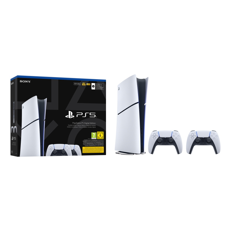 Sony ps5 console slim 825gb bianca digital + 2 controller white it