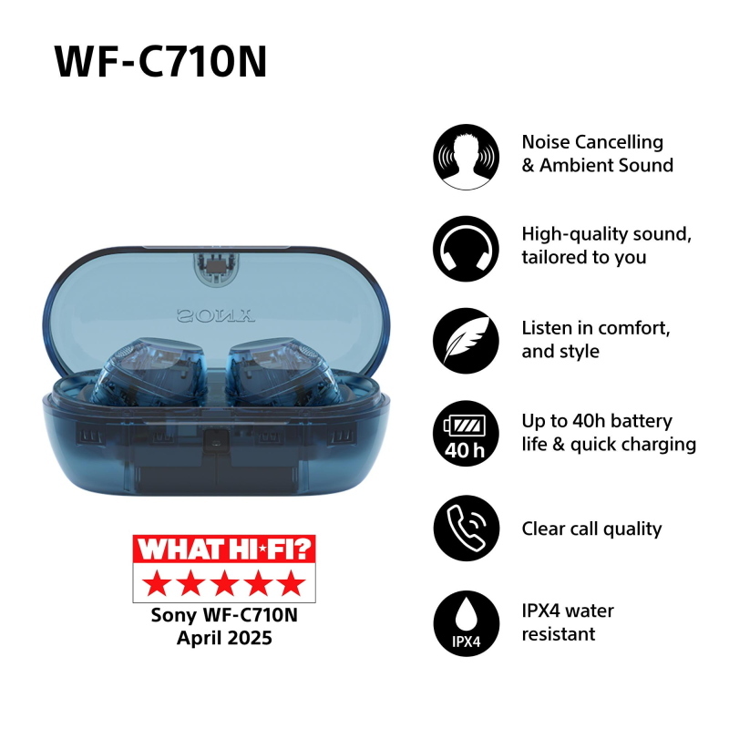 SONY WF-C710N AURICOLARI WIRELESS, Glass Blu SONY WF-C710N AURICOLARI WIRELESS, Glass Blu