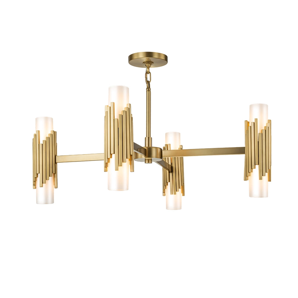 Sospensione Elstead Marvele 8xE14 ottone opale anticato Sospensione Elstead Marvele 8xE14 ottone opale anticato