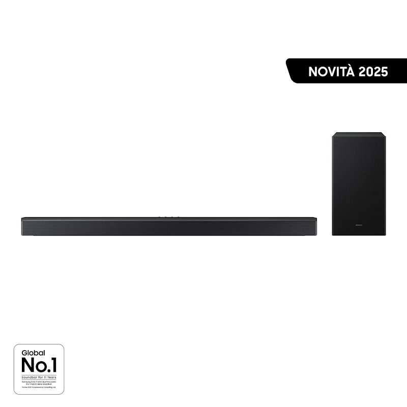 SOUNDBAR + SUBWOOFER SAMSUNG HW-B750F/ZF 5.1 canali, Potenza Max 400 W, Cassa wireless, Black
