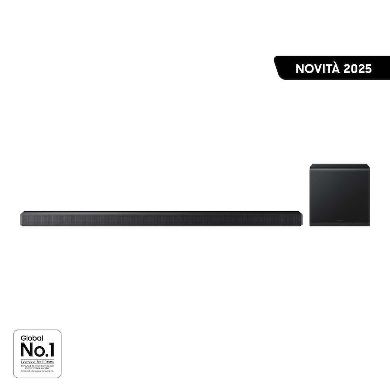 SOUNDBAR + SUBWOOFER SAMSUNG HW-QS700F/ZF 3.1.2 canali, Potenza Max 210 W, Cassa wireless, Black