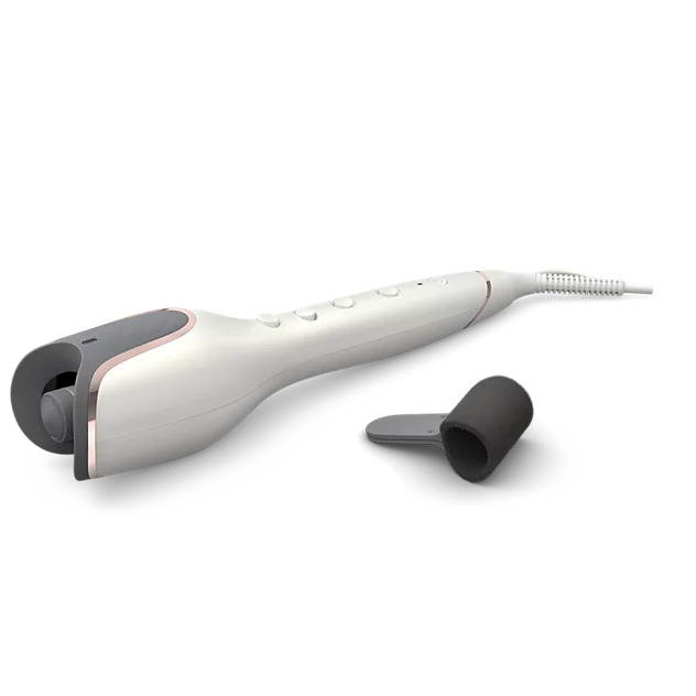 Spazzola arriccia capelli PHILIPS BHB878/00, Potenza massima 34 W, in Ceramica, Temperatura max 210 °C, 3 temperature, si riscalda 30 s, Tecnologia a ioni, White