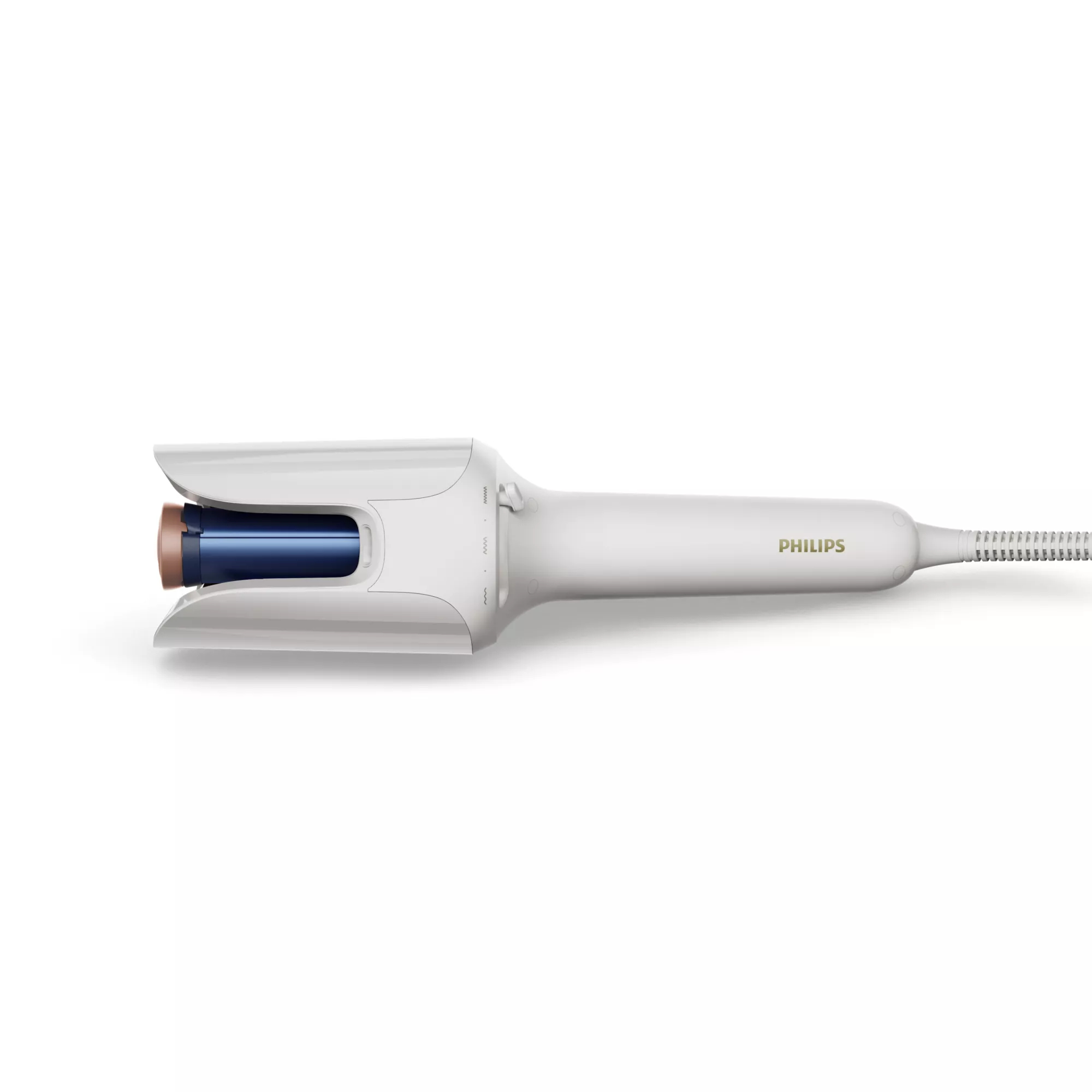 Spazzola arriccia capelli PHILIPS BHB968/00, Potenza massima 48 W, in Ceramica, Temperatura max 210 °C, 3 temperature, si riscalda 30 s, Tecnologia a ioni, Bianco