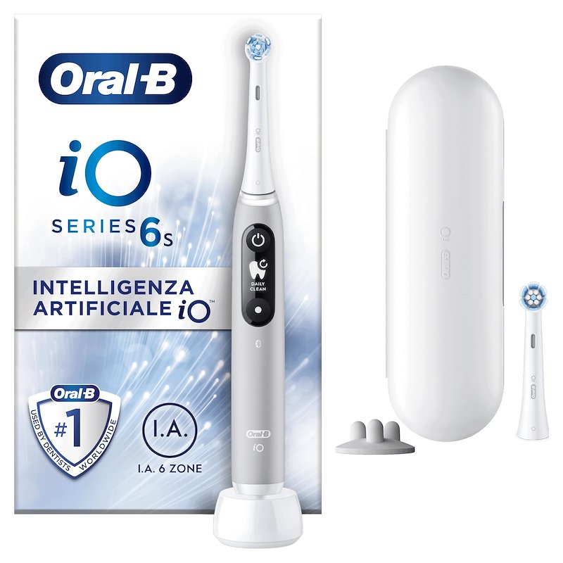 Spazzolino elettrico ORAL-B iO SERIES 6S, 5 programmi, 1 testina di ricambio, con custodia, Grigio