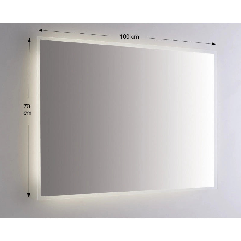 Specchio da Parete Retroilluminato a LED 100X70 cm spessore 4 mm Telagio Grigio in PVC