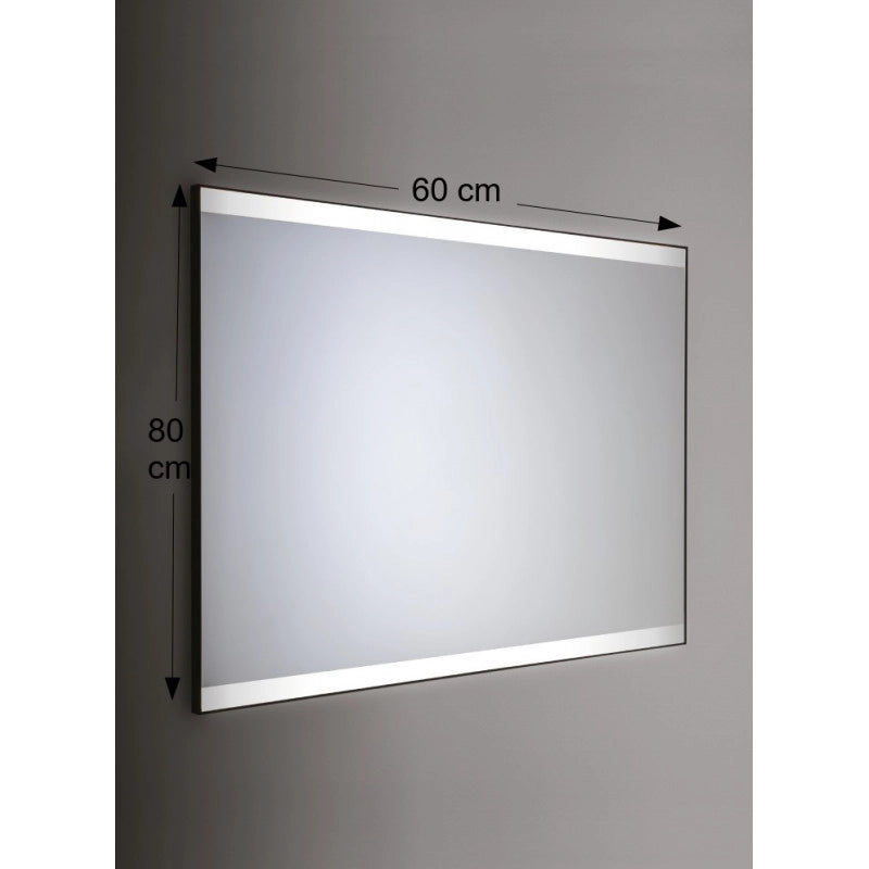 Specchio da Parete Retroilluminato a LED Rettangolare 60x80 cm spessore 4 mm Cornice Alluminio Specchio da Parete Retroilluminato a LED Rettangolare 60x80 cm spessore 4 mm Cornice Alluminio