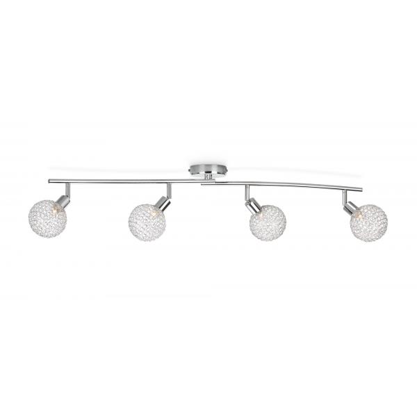 Spot Light Net 4 Luce A Muro Cromato In Metallo 4xg9 - 4x28w - Philips Spot Light Net 4 Luce A Muro Cromato In Metallo 4xg9 - 4x28w - Philips