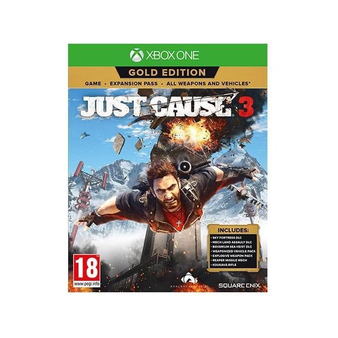 Square Enix 1020865 Just Cause 3 Gold Edition Videogioco Xbox One compatibile con Xbox Series X formato fisico PAL italiano lingua italiana Pass espansioni armi e veicoli inclusi colore Nero