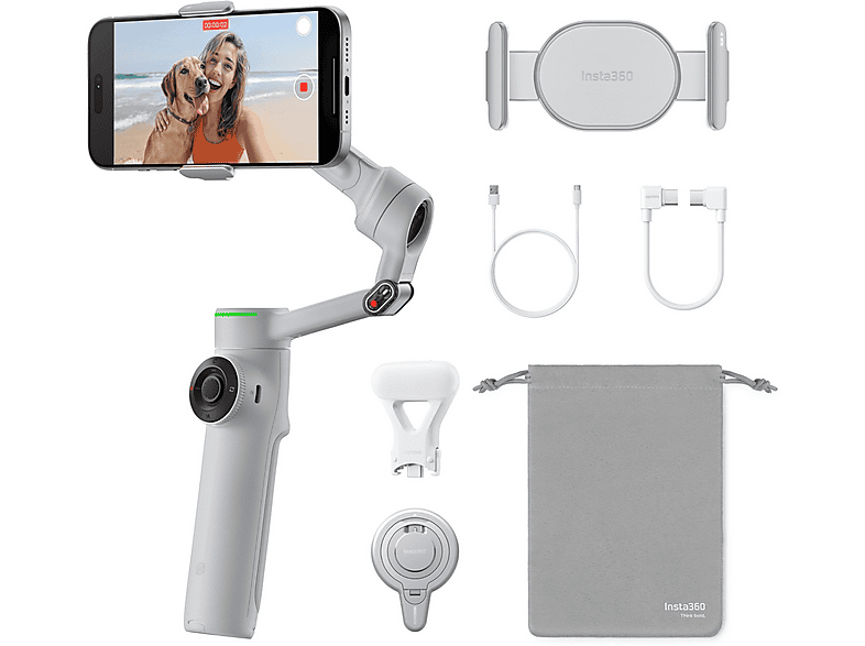 Stabilizzatore Gimbal INSTA360 Flow 2 Pro Creator Kit, Grigio pietra